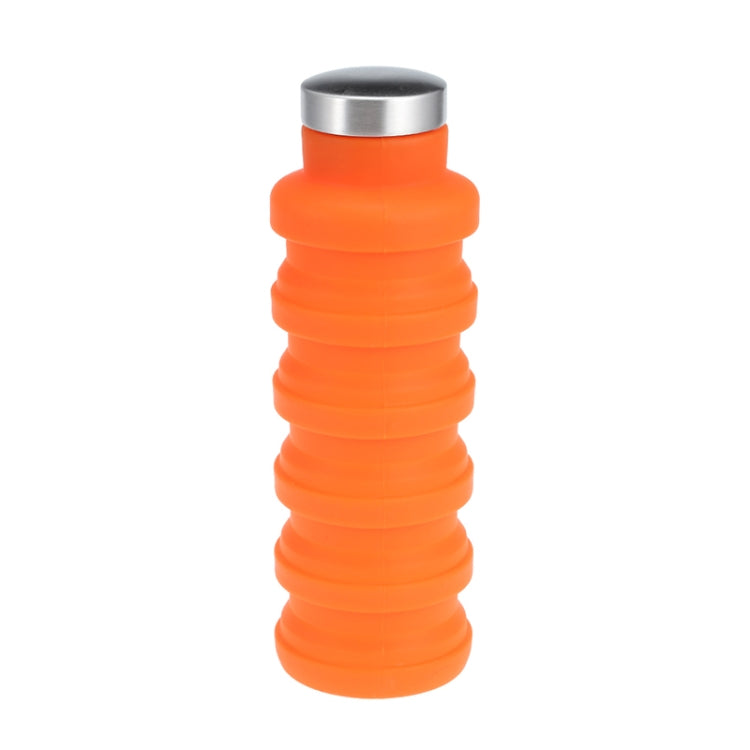 Portable Silicone Water Bottle Retractable Folding Coffee Bottle Outdoor Travel Drinking Sport Drink Kettle,Capacity:500ml, Gray, Orange, Blue, Purple