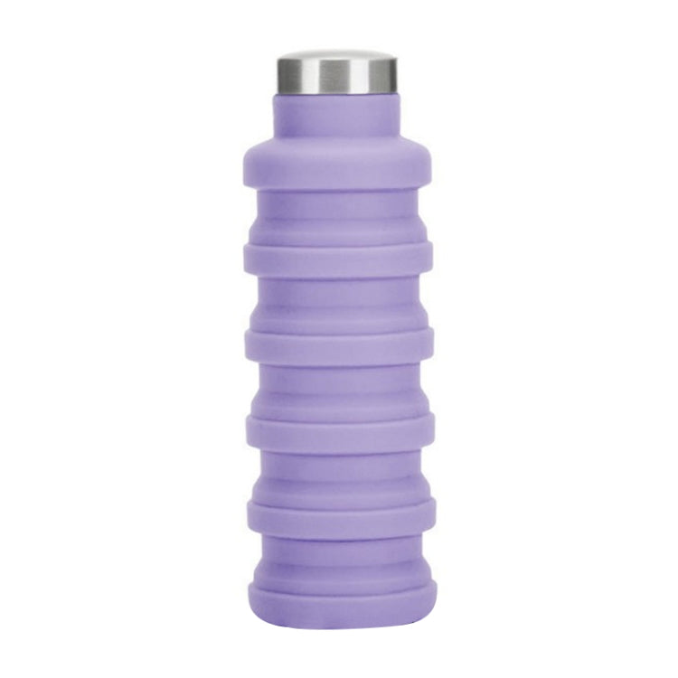 Portable Silicone Water Bottle Retractable Folding Coffee Bottle Outdoor Travel Drinking Sport Drink Kettle,Capacity:500ml, Gray, Orange, Blue, Purple