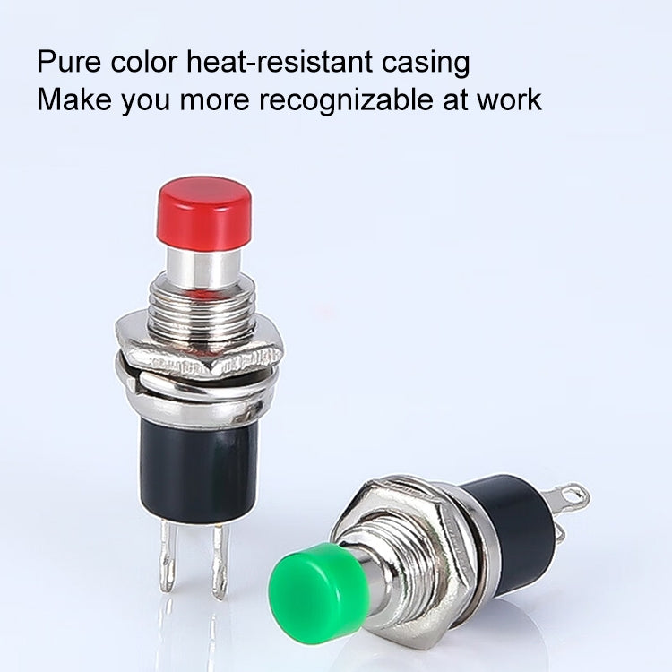 10 PCS 7mm Thread Multicolor 2 Pins Momentary Push Button Switch