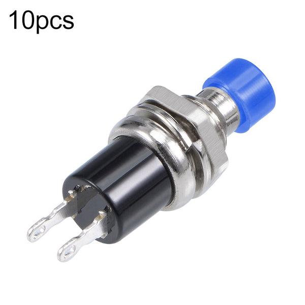 10 PCS 7mm Thread Multicolor 2 Pins Momentary Push Button Switch