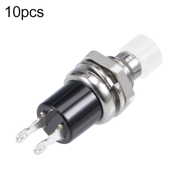 10 PCS 7mm Thread Multicolor 2 Pins Momentary Push Button Switch