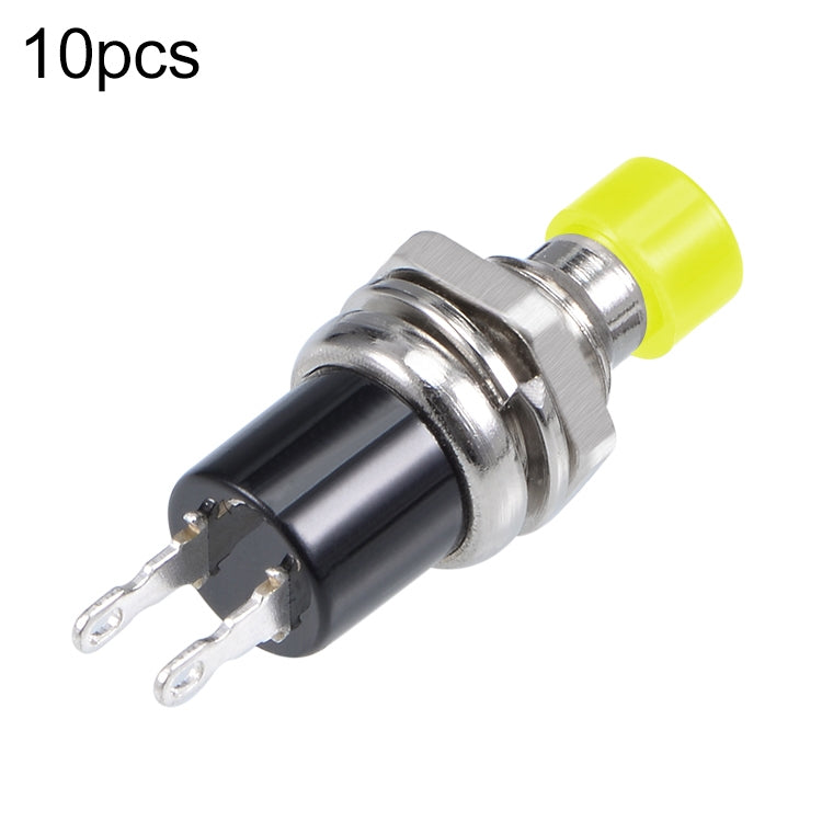 10 PCS 7mm Thread Multicolor 2 Pins Momentary Push Button Switch