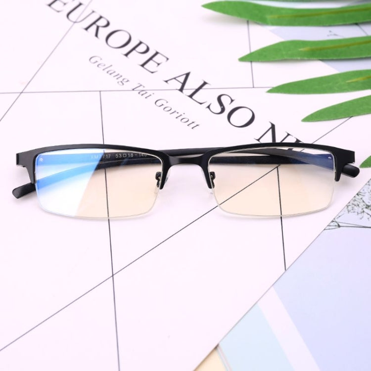 Anti Blu-ray Business Eye Glasses for Men Metal Frame Plain Glass Spectacles