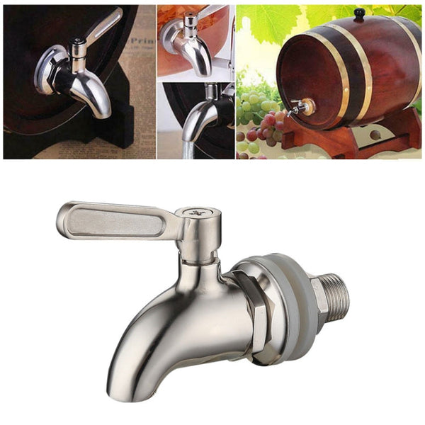 Drink Dispenser Beverage Wine Barrel Tap Spigot Stainless Steel Coffee Juice Faucet, 12mm, 16mm