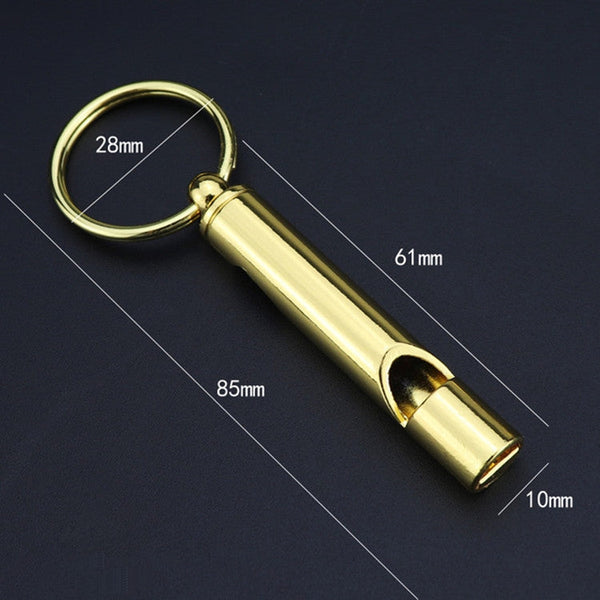 2 PCS Metal Whistle Bottle Opener Keychain Creative Multifunctional Key Ring Pendant, Gold, Silver