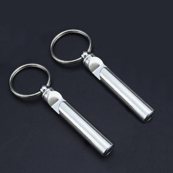 2 PCS Metal Whistle Bottle Opener Keychain Creative Multifunctional Key Ring Pendant, Gold, Silver