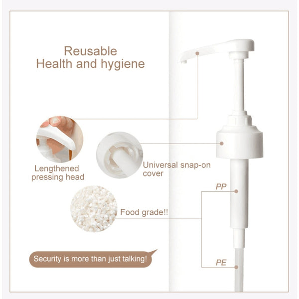 2pcs Household Fuel Consumption Quantitative Bottle Press Type Nozzle Pump Head, Plastic(White), Plastic(Black)