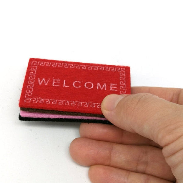Handmade Simulation Doll House Accessories Welcome Pad Floor Mat Model