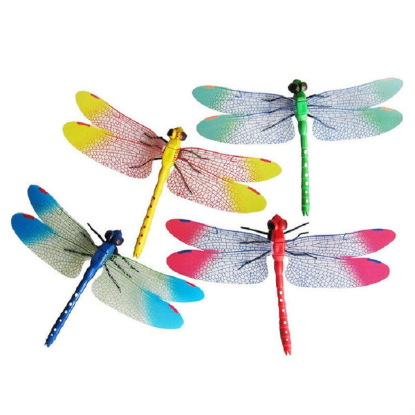 4 PCS/Set Simulation Dragonfly Magnetic Refrigerator Stickers Home Wall Garden Decoration, 4 PCS/Set Magnetic, 4 PCS/Set Pin