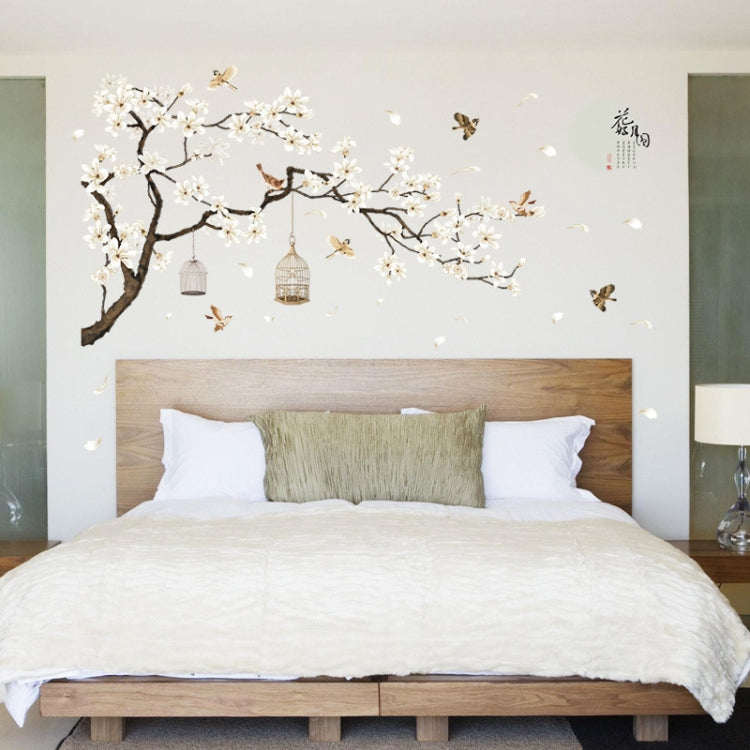 2 PCS/Set DIY Tree Birds Flower Home Decor Wall Stickers, Tree Birds Flower