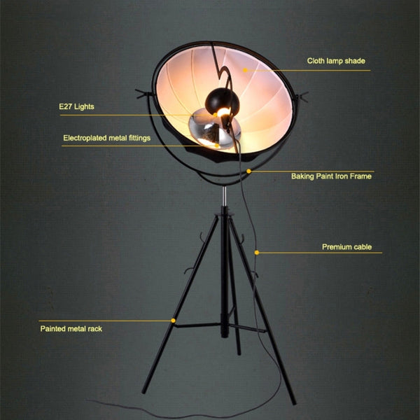 Satellite Studio Tripod Floor Lamp Living Room Bedroom , CN Plug