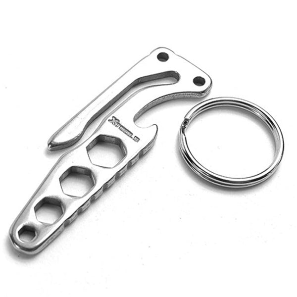 Pocket Carbon Stainless Steel Key Holder Bottle Opener Outdoor Sports Camping EDC Tool