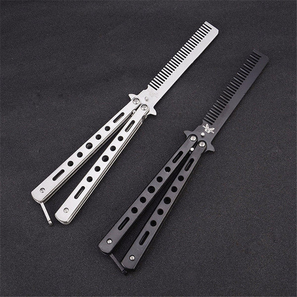 Salon Stainless Steel Practice Comb Practice Knife (Uncut) Butterfly Comb