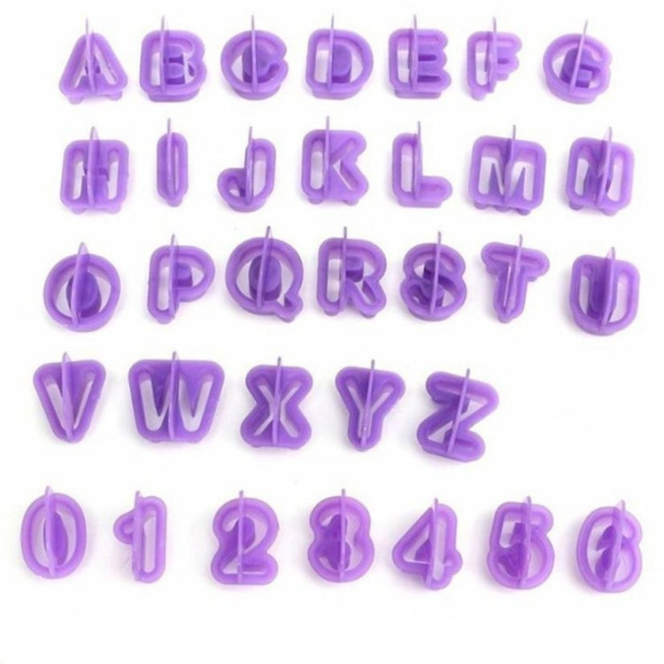 40pcs / Set Alphanumeric Plastic Cookie Molds Symbol Fondant Cake Decorative Printing Molds, Alphanumeric Shape