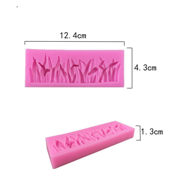 2 PCS Grass Decoration Liquid Silicone Mold Fondant Cake Mold, Grass Shape