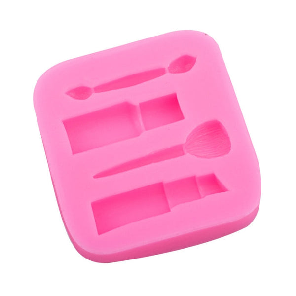 2 PCS Lipstick Eyebrow Pencil Makeup Tool Shape Silicone Fondant Cake Mold Chocolate Mold Clay Mold, Eyebrow Pencil  Shape