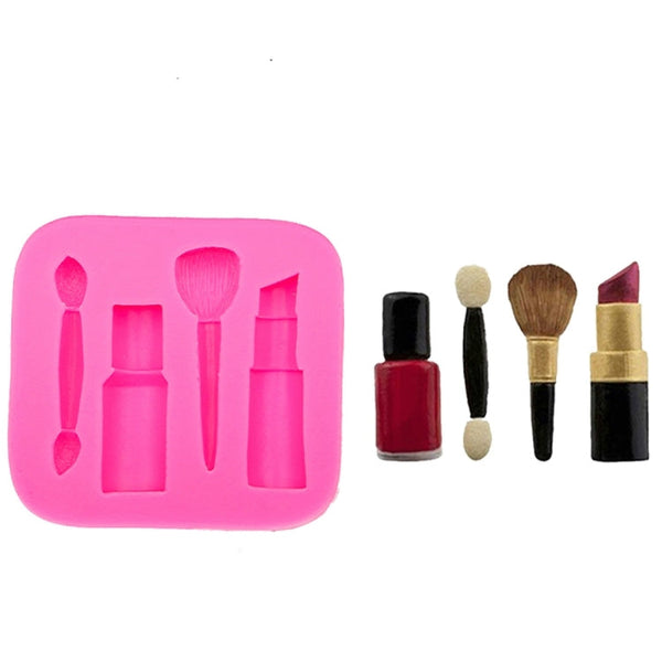 2 PCS Lipstick Eyebrow Pencil Makeup Tool Shape Silicone Fondant Cake Mold Chocolate Mold Clay Mold, Eyebrow Pencil  Shape