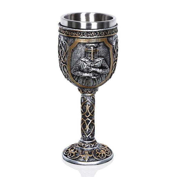 3D Viking Skull Coffee Beer Mug Skull Mug Beer Wine Drink Gift Stainless Steel Knight Decorative Cup for Men, Goblet, Mug