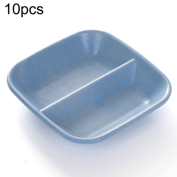 10pcs Kitchen Accessories 2 In 1 Seasoning Sauce Dishes Wheat Straw Salad Saucer Bowl