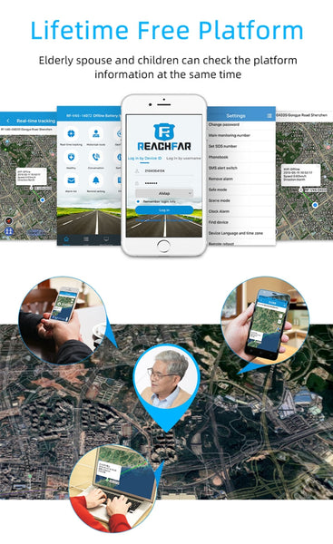 REACHFAR RF-V46-A GPS Smart Tracker WatchBand, Support SOS / Camera / Health Management / 4G LTE / Blood Pressure / Heart Rate, For Asia / Europe / Africa / Australia