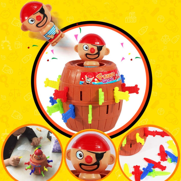 2 PCS Tricky Toys The Pirates Uncle Insert Sword Barrel Table Game