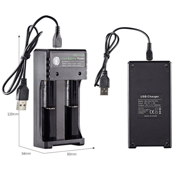 Dual Slot USB Charging Seat 3.7V Lithium Battery Charger