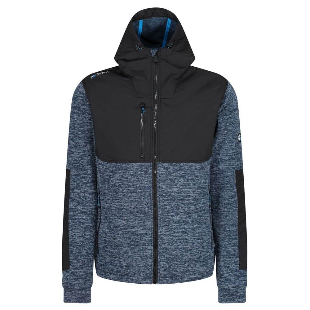 Regatta TRF624 Heist Hybrid Hooded Jacket Blue Wing Marl/Black Medium