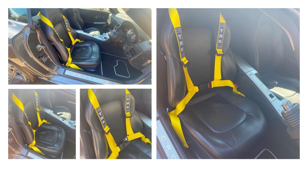 TRS Bolt In 3-Point Harness in Yellow ECE Road legal 16.06 50mm