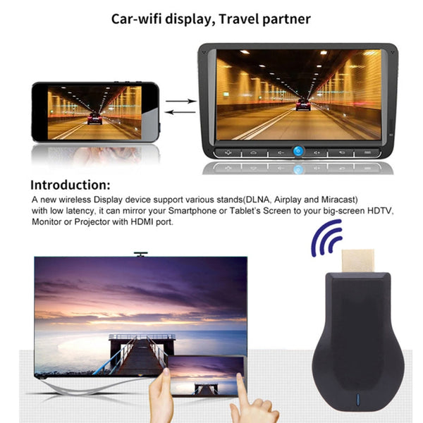 M4 Plus Wireless WiFi Display Dongle Receiver Airplay Miracast DLNA 1080P HDMI TV Stick for iPhone, Samsung, and other Android Smartphones, M4 Plus