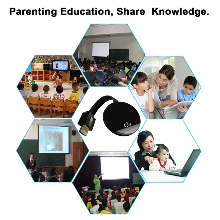 G4 Wireless WiFi Display Dongle Receiver Airplay Miracast DLNA TV Stick for iPhone, Samsung, and other Android Smartphones, Dual Core Cortex A7 up to 1.5GHz