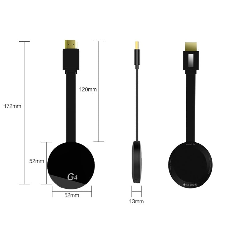 G4 Wireless WiFi Display Dongle Receiver Airplay Miracast DLNA TV Stick for iPhone, Samsung, and other Android Smartphones, Dual Core Cortex A7 up to 1.5GHz