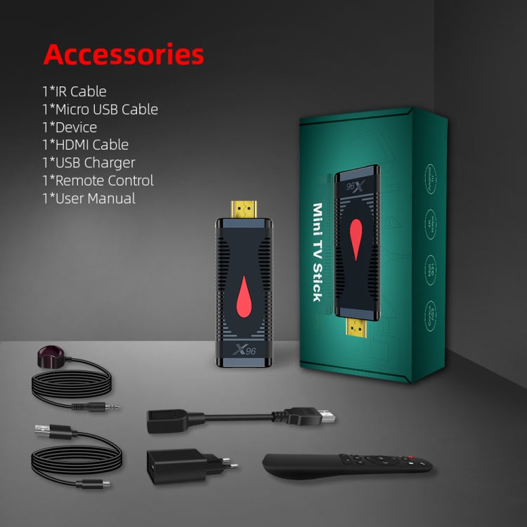 X96 S400 Android 10.0 Mini TV Stick, Allwinner H313 Quad Core ARM Cortex A53, 1GB + 8GB, Support WiFi, HDMI, TF Card, USB, 1GB+8GB