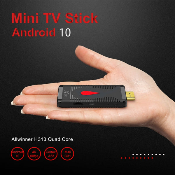X96 S400 Android 10.0 Mini TV Stick, Allwinner H313 Quad Core ARM Cortex A53, 1GB + 8GB, Support WiFi, HDMI, TF Card, USB, 1GB+8GB