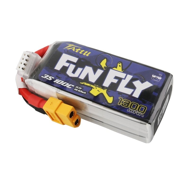 Tattu Funfly Series 1300mAh 11.1V 100C 3S1P Lipo Battery Pack with XT60 plug