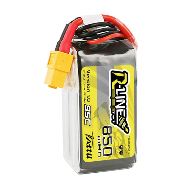 Tattu 850mAh 4s 75C 14.8V XT60 R-Line Lipo Battery Pack