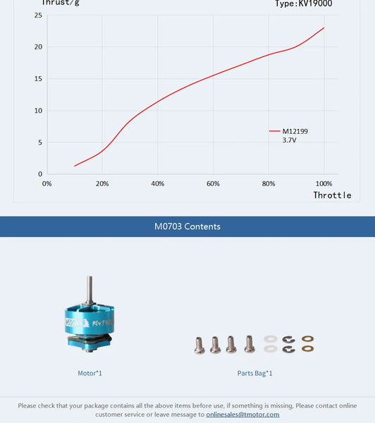 Tmotor M0703 19000kV Brushless Whoop 1S Motor