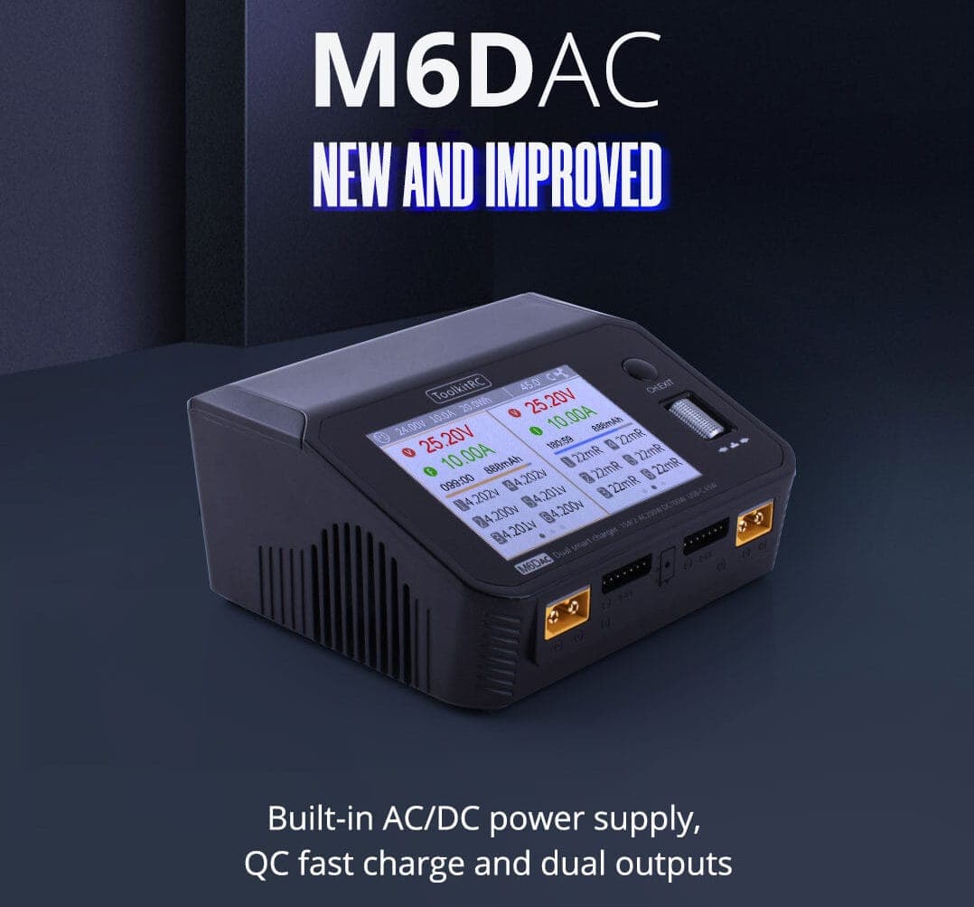 ToolkitRC M6DAC 200w AC/DC Smart Charger