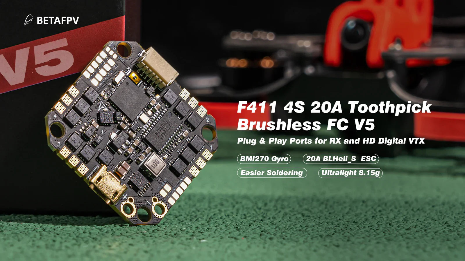 BetaFPV Toothpick 20A F411 4S AIO Flight Controller V5