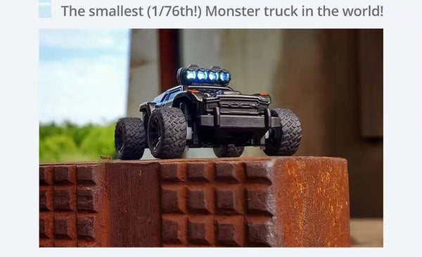 Turbo Racing Baby Monster Truck 1/76 Mini RC Truck Fully Proportional