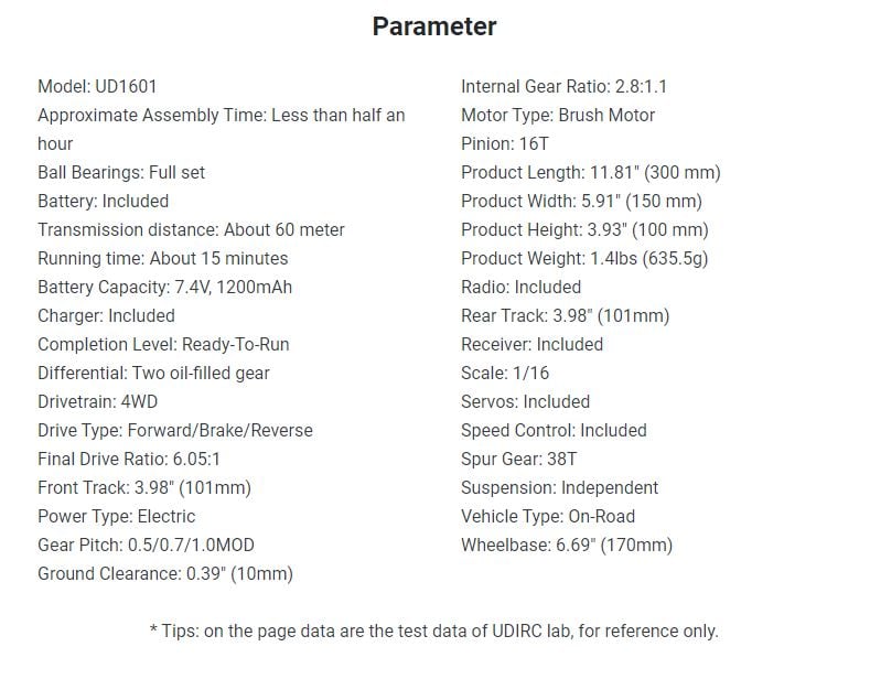 UDIRC Breaker Pro Drift Truck Brushless RTR