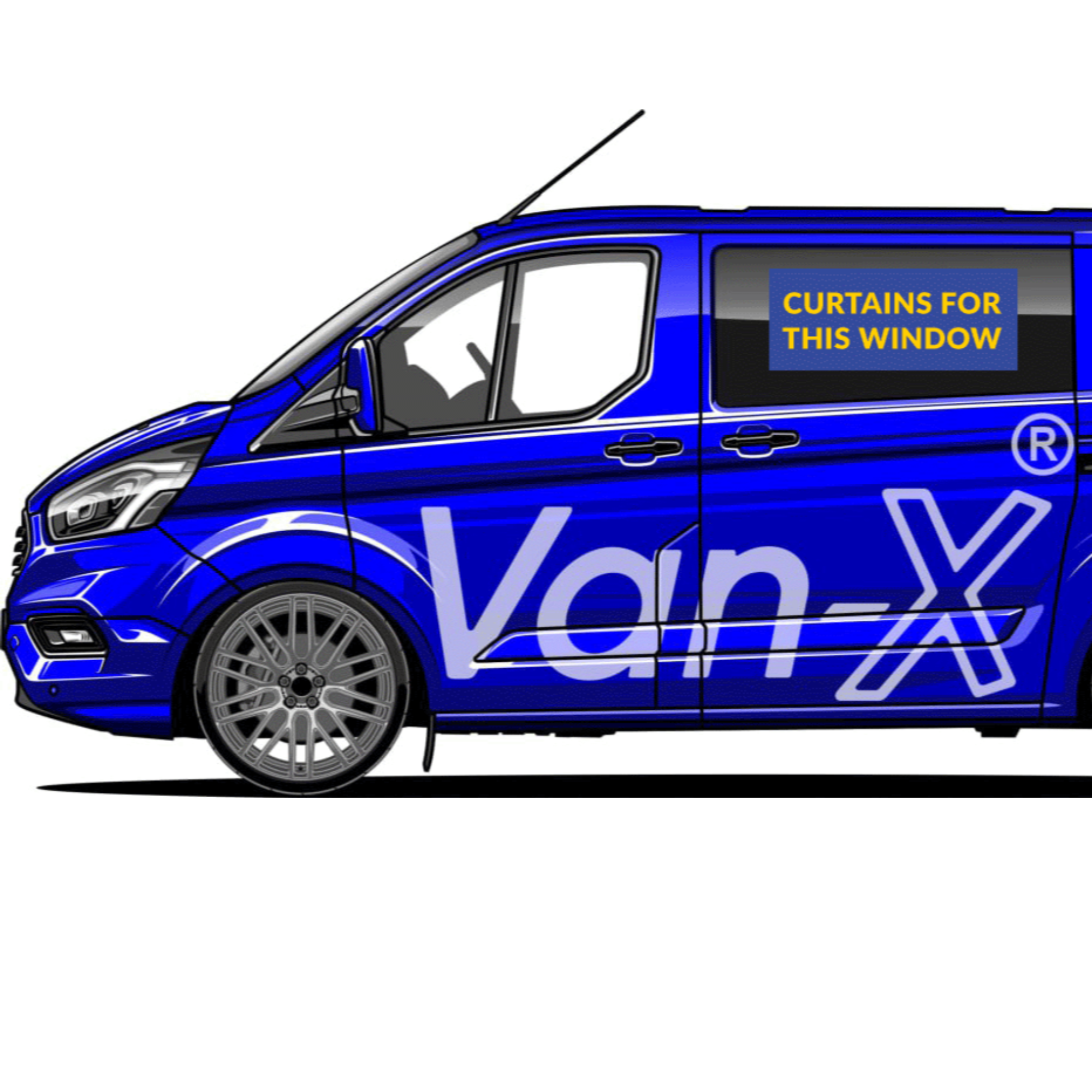 For Ford Transit Custom Premium Window Curtains - Black/Grey - CREATE YOUR OWN BUNDLE | Van-X