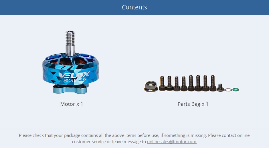 TMotor Velox V2208 V2 Veloce Series (1750kV, 1950kV, 2450kV)