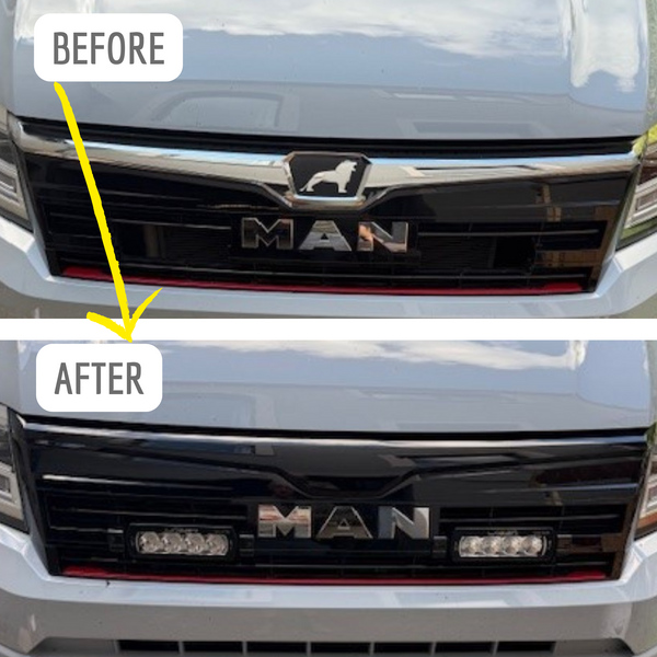 For Man TGE Badgeless Grille Trim – Gloss Black | Premium Front Grille Upgrade for TGE Van