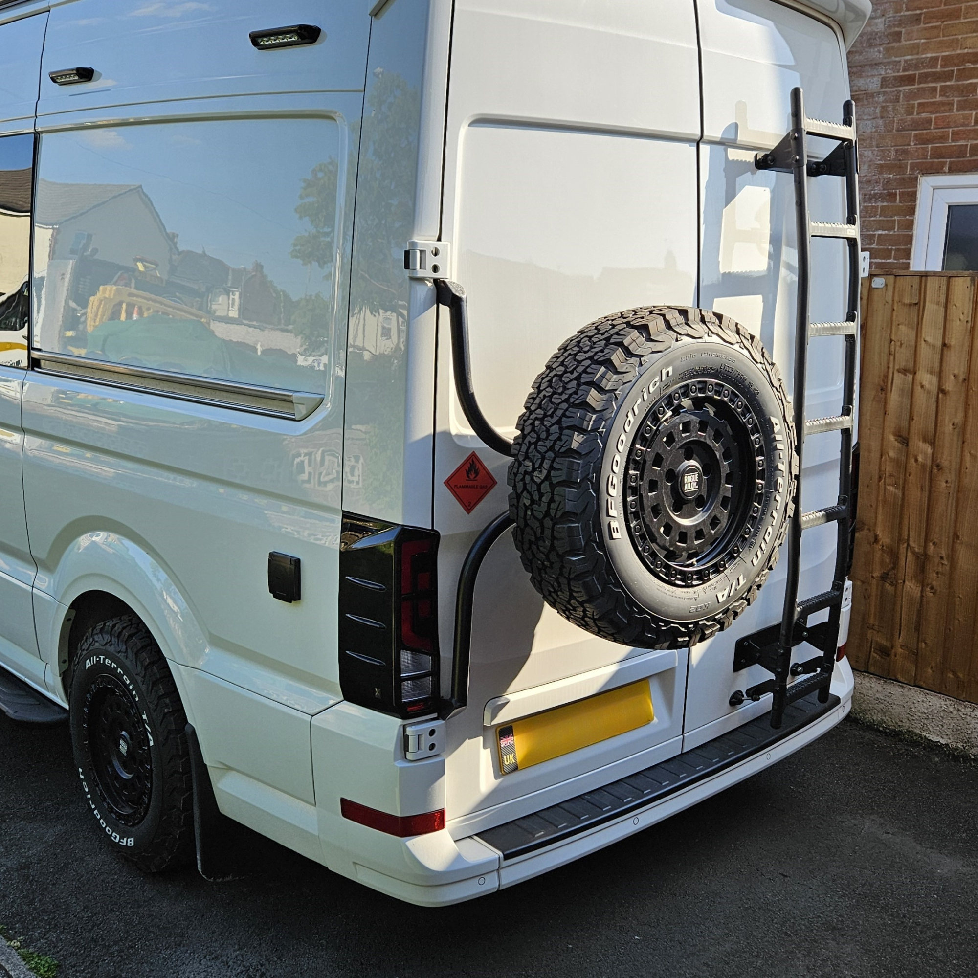 For Volkswagen Crafter Rear Light Guards -  Gloss Black (2018 Onwards)