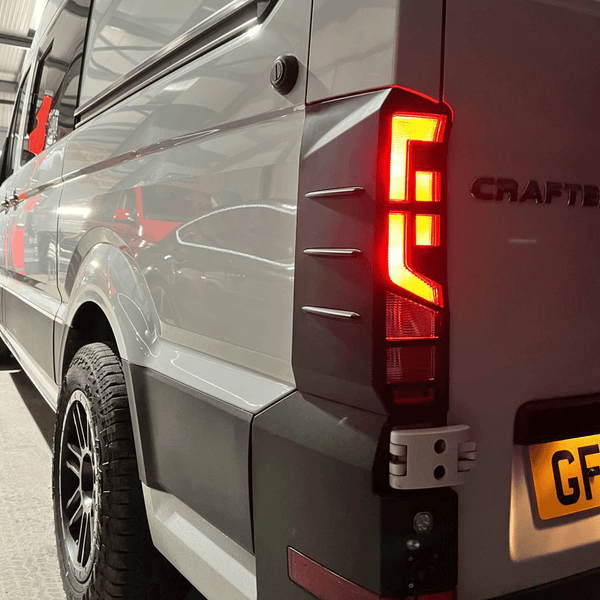 For Volkswagen Crafter Rear Light Guards -  Matte Black (2018 Onwards)