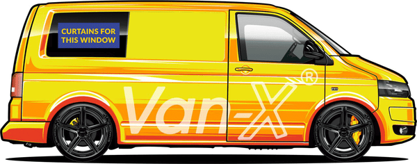 For VW Caddy Window Curtains Eco-Line - Black | Van-X
