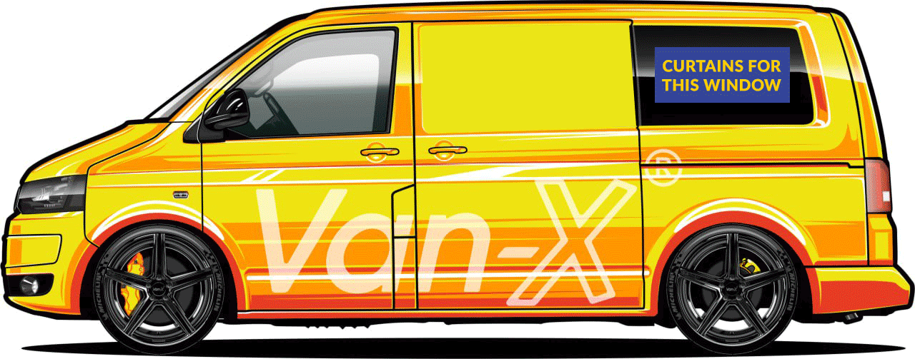 For VW Caddy Window Curtains Eco-Line - Black | Van-X