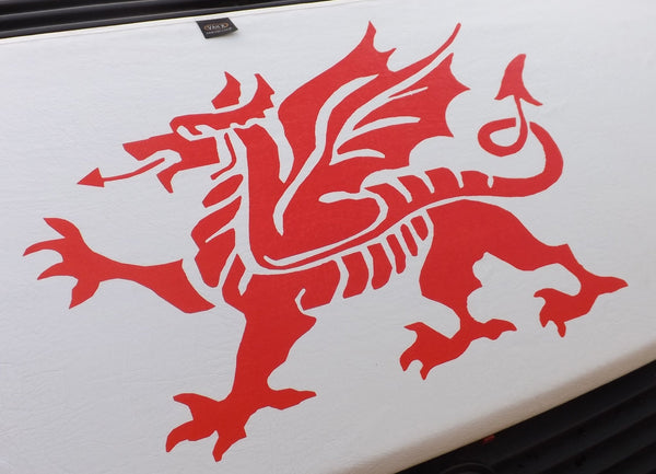 For VW T5, Bonnet Bra (Welsh Dragon) White | Van-X