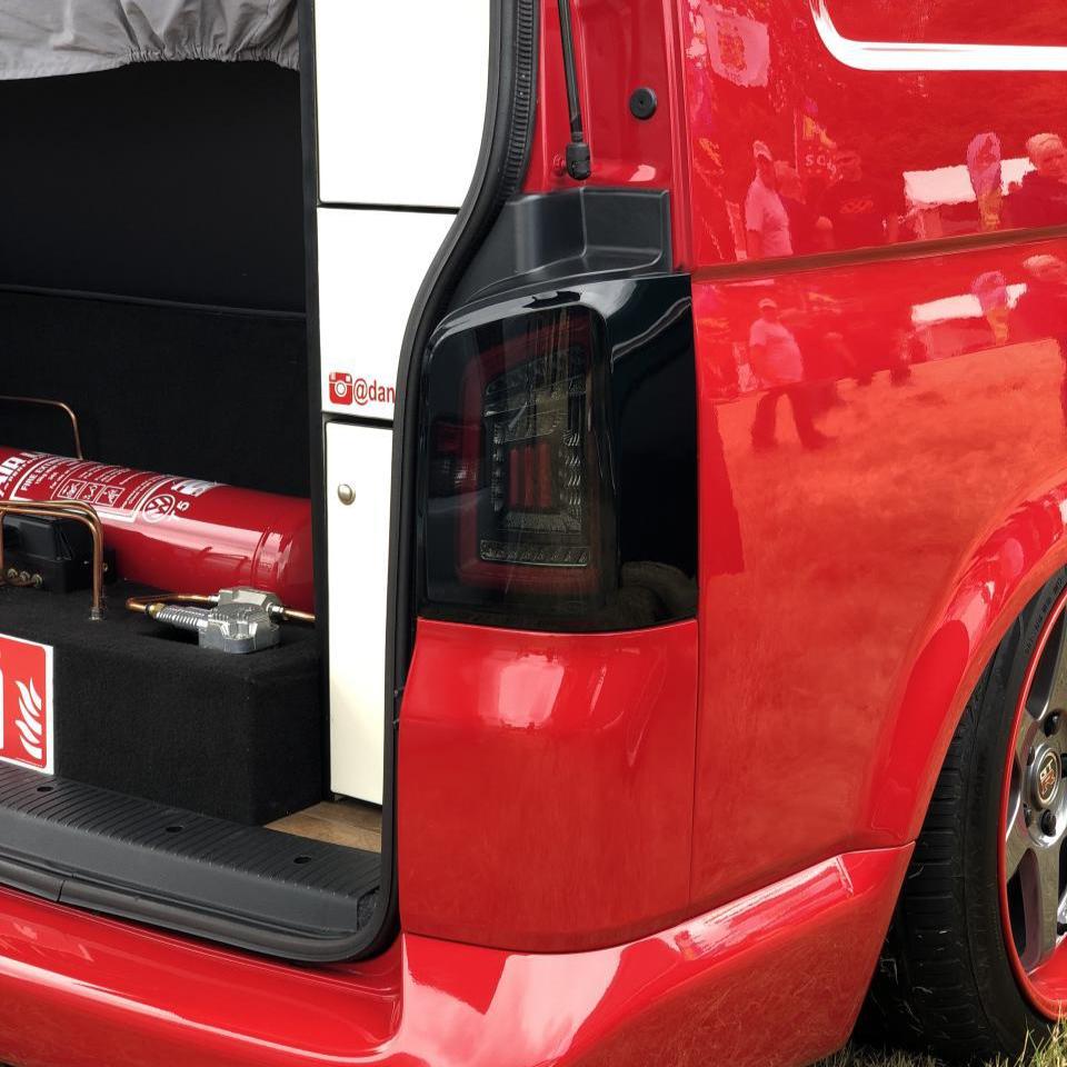 For VW T5.1 Transporter MK3.1 Van Tailgate LED Rear Lights Smoked Ideal LED Full Frame Led Light- Bar