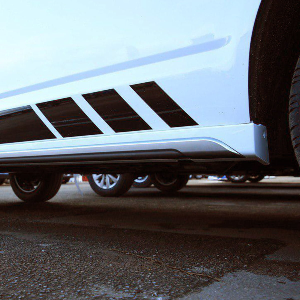 For VW T6.1 Transporter SWB ABS Side Skirts Painted In Candy White Ready to Fit, latest in style